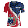Samoa Rugby Jersey Samoa Coat Of Arms With Polynesian Tattoo Flag Style