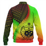 Samoa Baseball Jacket Samoa Coat Of Arms With Polynesian Tattoo Style