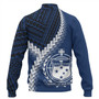 Samoa Baseball Jacket Samoa Coat Of Arms With Polynesian Tattoo Style