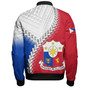 Philippines Filipinos Bomber Jacket Custom Filipino Coat Of Arms With Tribal Patterns Flag Style