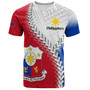 Philippines Filipinos T-Shirt Custom Filipino Coat Of Arms With Tribal Patterns Flag Style