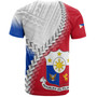 Philippines Filipinos T-Shirt Custom Filipino Coat Of Arms With Tribal Patterns Flag Style