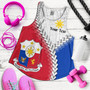 Philippines Filipinos Women Tank Custom Filipino Coat Of Arms With Tribal Patterns Flag Style