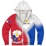 Philippines Filipinos Sherpa Hoodie Custom Filipino Coat Of Arms With Tribal Patterns Flag Style