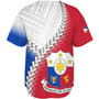 Philippines Filipinos Baseball Shirt Custom Filipinos Coat Of Arms With Tribal Patterns Flag Style