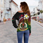 Vanuatu Off Shoulder Sweatshirt Custom Plumeria Flowers Tribal Motif Flag Color Design