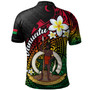 Vanuatu Polo Shirt Custom Plumeria Flowers Tribal Motif Flag Color Design