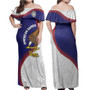 Samoa Combo Off Shoulder Long Dress And Shirt Samoa Coat Of Arms With Polynesian Tattoo Flag Style