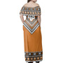 Fiji Woman Off Shoulder Long Dress Masi Tapa Pattern
