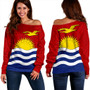 Kiribati Off Shoulder Sweatshirt Flag Design With Pattern