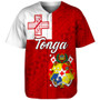 Tonga Baseball Shirt Flag Design With Pattern