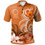 Cook Islands Polo Shirt Custom Personalised Floral Spirit Orange1