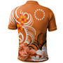 Cook Islands Polo Shirt Custom Personalised Floral Spirit Orange3