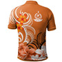 Vanuatu Polo Shirt Custom Personalised Floral Spirit Orange2