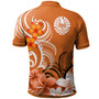 Tahiti Polo Shirt Custom Personalised Floral Spirit Orange2
