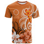 Cook Islands T-Shirt Custom Personalised Floral Spirit Orange1
