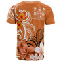 Fiji Crest Custom Personalised T-Shirt - Floral Spirit Orange2