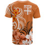 Fiji T-Shirt Custom Personalised Floral Spirit Orange2