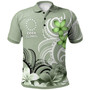Cook Islands Polo Shirt Custom Personalised Floral Spirit Sage Green1
