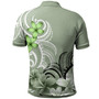 Polynesian Polo Shirt Custom Personalised Floral Spirit Sage Green3