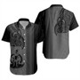 Vanuatu Short Sleeve Shirt Polynesia Tribal Tattoo Grey