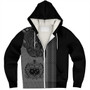 Samoa Sherpa Hoodie Polynesia Tribal Tattoo Grey