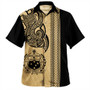 Samoa Hawaiian Shirt Polynesia Tribal Tattoo Gold