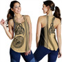 American Samoa Women Tank Polynesia Tribal Tattoo Gold