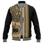 Samoa Baseball Jacket Polynesia Tribal Tattoo Gold