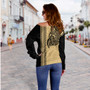 Northern Mariana Islands Off Shoulder Sweatshirt Polynesia Coat Of Arms Tribal Tattoo