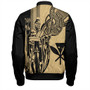 Hawaii Bomber Jacket Polynesian Tribal Tattoo King Kamehameha