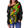 Hawaii Off Shoulder Sweatshirt Tribal Kanaka Maoli King Kamehameha Crack Style