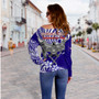 American Samoa Off Shoulder Sweatshirt Tribal Polynesian Eagle Style