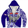 American Samoa Sherpa Hoodie Tribal Polynesian Eagle Style