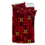 Samoa Bedding Set Siapo Design Tribal Pattern Red