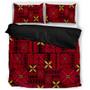 Samoa Bedding Set Siapo Design Tribal Pattern Red
