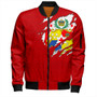 Tonga Bomber Jacket Ngatu Crack Style