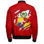Tonga Bomber Jacket Ngatu Crack Style