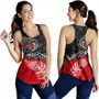 New Zealand Women Tank Maori Tribal Design Flag With Silver Fern