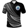Federated States Of Micronesia Custom Personalised Polo Shirt - Wave Pattern Alternating White1