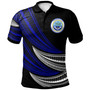 Federated States Of Micronesia Custom Personalised Polo Shirt - Wave Pattern Alternating Blue1