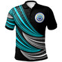 Federated States Of Micronesia Custom Personalised Polo Shirt - Wave Pattern Alternating Turquoise1