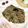 Samoa Women Shorts Design Stretch Print Fabric Gold