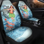 Marshall Islands Car Seat Cover - Polynesian Girls With Shark