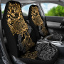 Tonga Polynesian Car Seat Covers - Gold Turtle Flowing