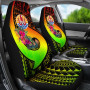 Tahiti Car Seat Covers - Polynesian Hook And Hibiscus (Reggae)