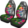 Tahiti Car Seat Covers - Turtle Plumeria Banana Leaf