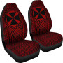 Wallis And Futuna Car Seat Cover - Wallis And Futuna Coat Of Arms Polynesian Tattoo Red