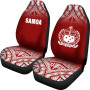 Samoa Car Seat Covers - Samoa Coat Of Arms Polynesian Tattoo Fog Red