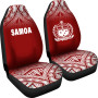 Samoa Car Seat Covers - Samoa Coat Of Arms Polynesian Tattoo Fog Red
